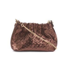 PERSAMAN NEW YORK copper Made In Italy Leather Quilted Shoulder Bag